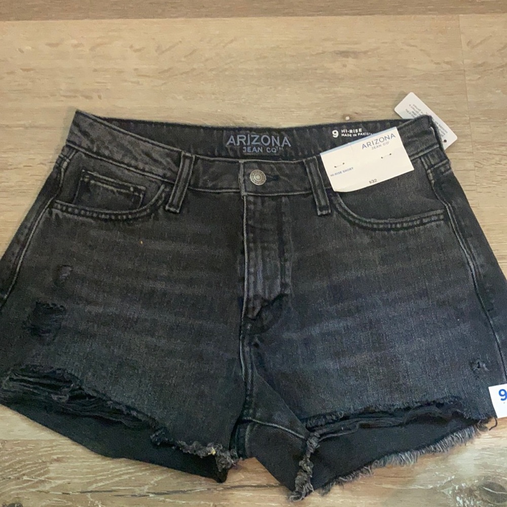 Arizona Black High-Rise Denim Shorts